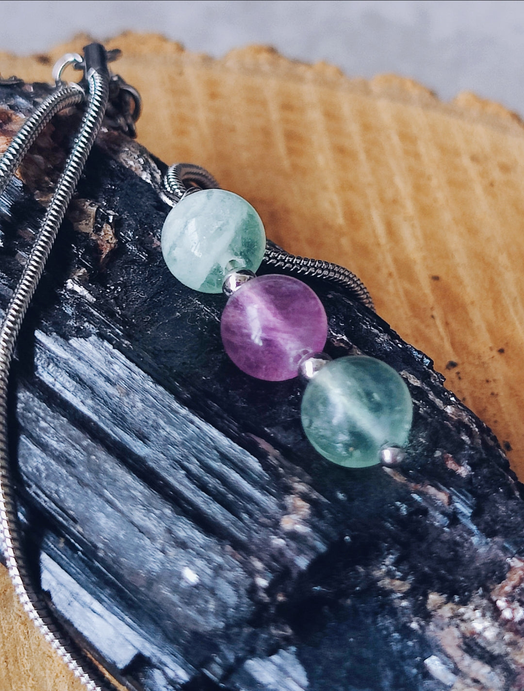 Rainbow Fluorite Iris Necklace