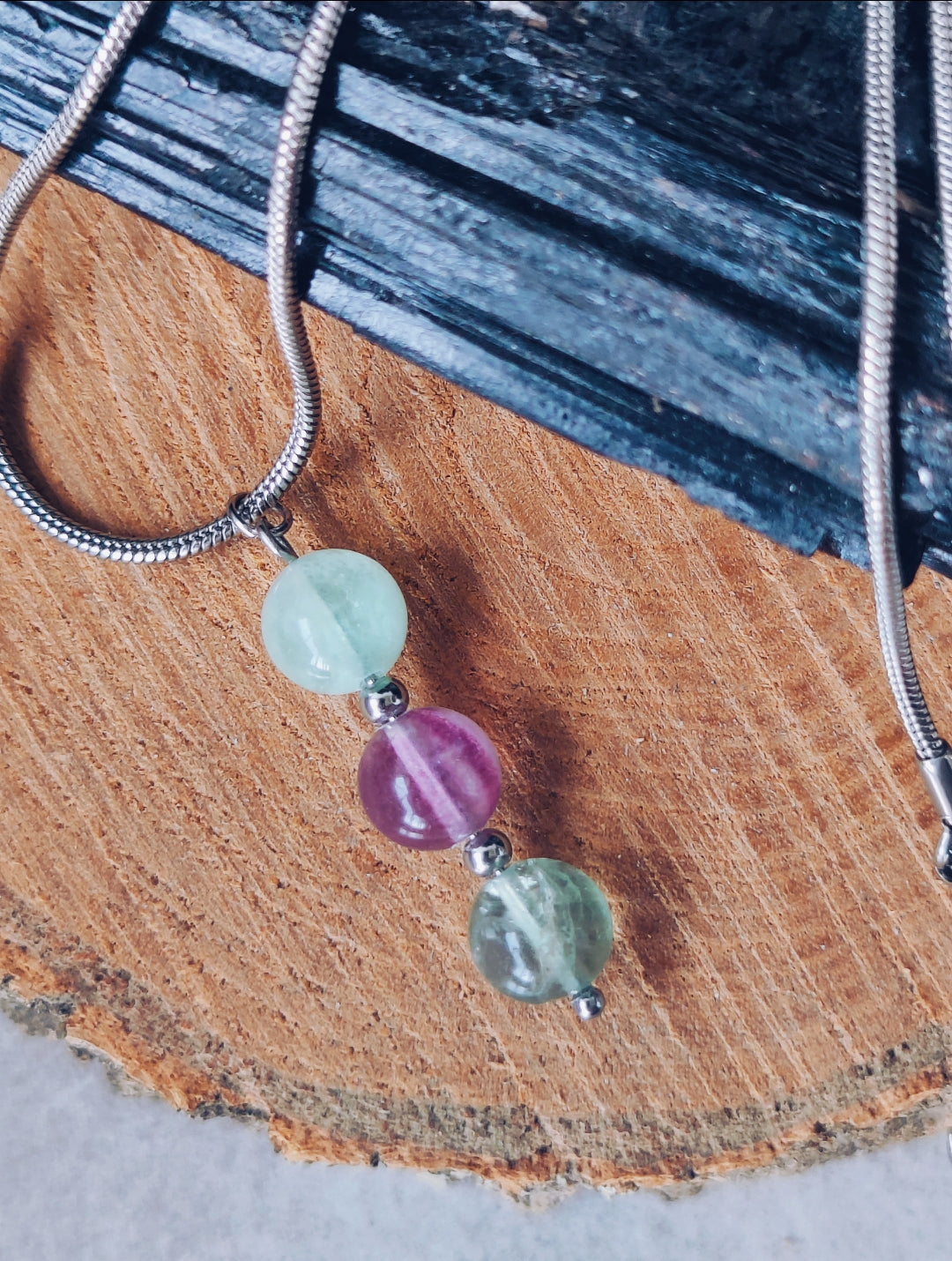 Rainbow Fluorite Iris Necklace