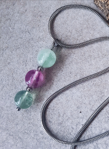 Rainbow Fluorite Iris Necklace